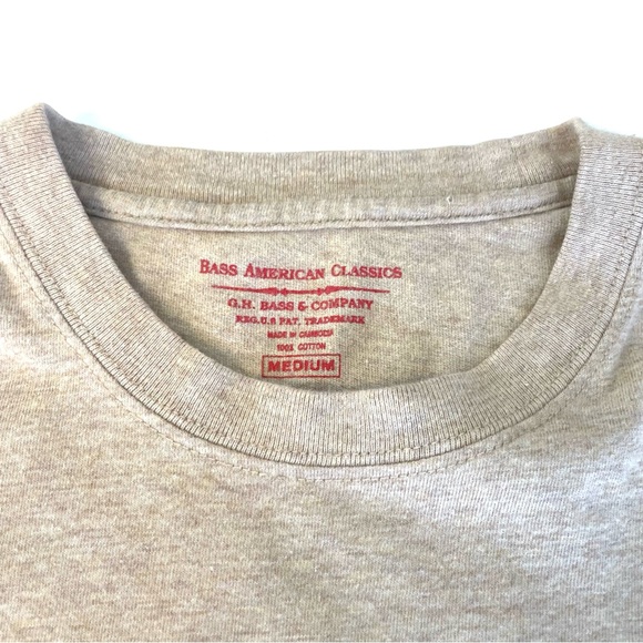 NWOT G.H. Bass & Co CHESTER HEAVYWEIGHT Cotton Tee T-Shirt Size Medium [Unisex] - Picture 2 of 6